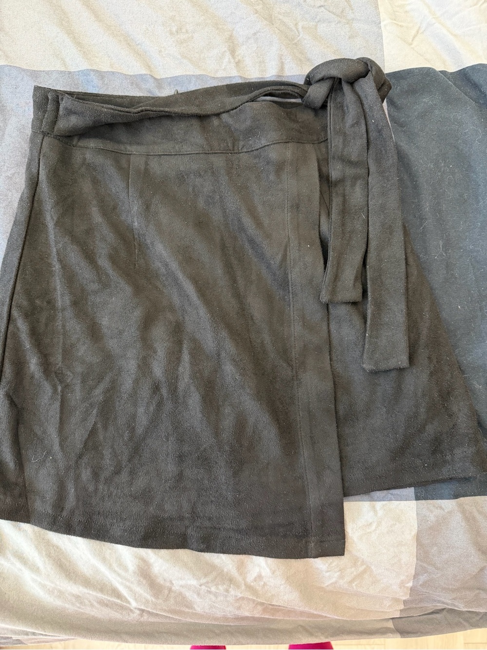 Suede mini skirt